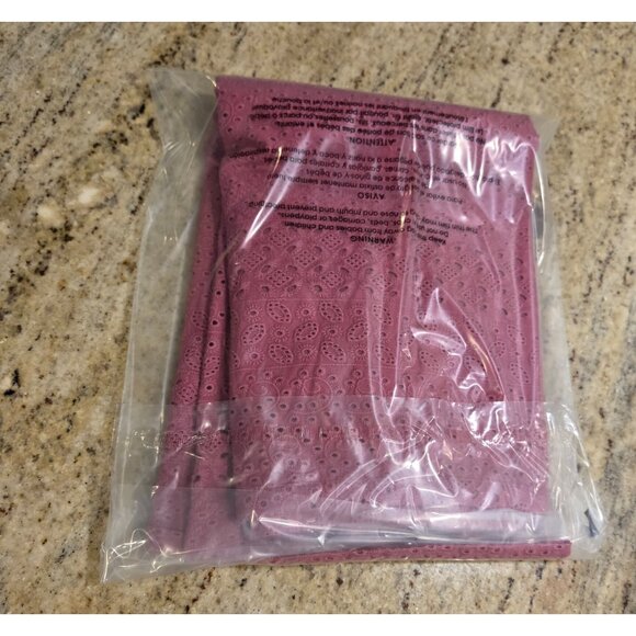 LL Bean Sz 8 Favorite Fit Pink Eyelet Knee Length Pencil Skirt Beach Line 297045 - Picture 13 of 13